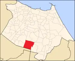 Mapa de Fortaleza com destaque para o bairro.