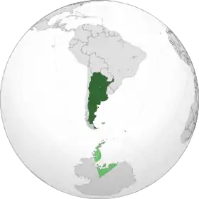 Localização da Argentina
