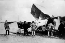 Aeronave após seu acidente em 1907.