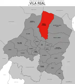 Localização no município de Vila Real