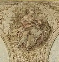 Detalhe de um projeto para a Câmara Municipal de Nuremberg, Albrecht Dürer, 1521