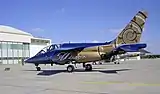 Alpha-Jet com a pintura comemorativa dos 50 anos de instrução da Esquadra 103