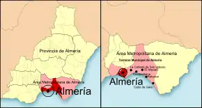 Mapa do município de Almeria