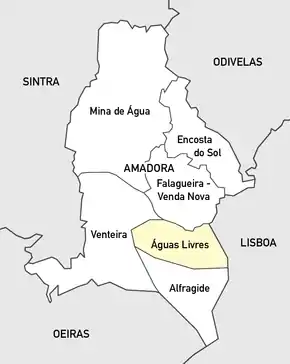 Localização no município de Amadora