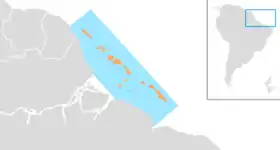 Distribuição aproximada dos recifes, baseado no artigo original da descoberta