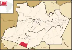 Localização de Boca do Acre no Amazonas