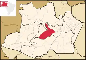 Localização de Coari no Amazonas