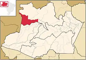 Localização de Japurá no Amazonas