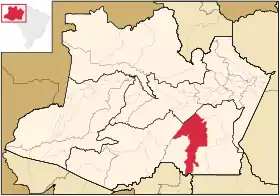 Localização de Manicoré no Amazonas