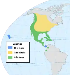 Amarelo = ReproduçãoVerde = Ano todoAzul = Inverno
