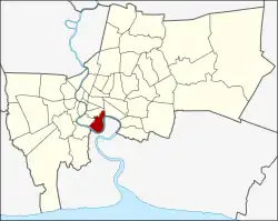 Localização do Distrito de Yan Nawa em Bangkok.