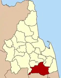 Localização do Distrito de Cha-uat na província de Nakhon Si Thammarat