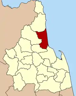 Localização do Distrito de Tha Sala na província de Nakhon Si Thammarat