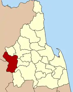 Localização do Distrito de Thung Yai na província de Nakhon Si Thammarat