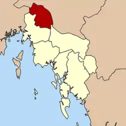 Localização do Distrito de Plai Phraya na província de Krabi