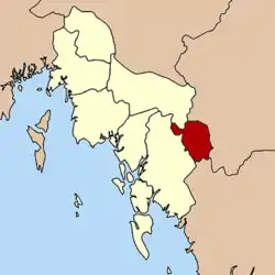 Localização do Distrito de Lam Thap na província de Krabi