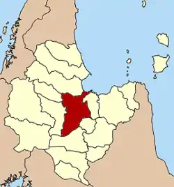 Localização do Distrito de Phunphin na província de Surat Thani