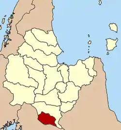 Localização do Distrito de Chai Buri na província de Surat Thani