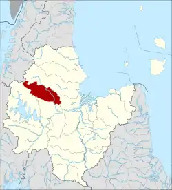 Localização do Distrito de Vibhavadi na província de Surat Thani