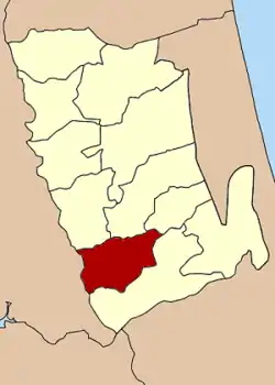 Localização do Distrito de Tamot na província de Phatthalung