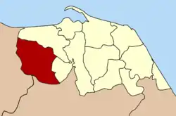 Localização do Distrito de Khok Pho na província de Pattani