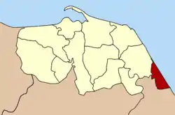 Localização do Distrito de Mai Kaen na província de Pattani