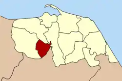 Localização do Distrito de Mae Lan na província de Pattani