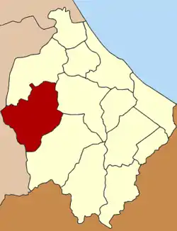 Localização do Distrito de Sakhon na província de Narathiwat