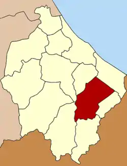 Localização do Distrito de Su-ngai Padi na província de Narathiwat