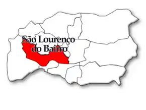 Localização no município de Anadia