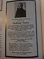 Anúncio fúnebre. Andreas Thaler foi sepultado em 2 de julho de 1939.
