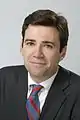 Andy Burnham, político, Presidente da Câmara Municipal de Manchester (2017-), secretário de Saúde (2009-10) e secretário de Cultura (2008-09)