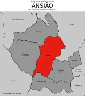 Localização no município de Ansião