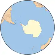 Mapa de localização da base San Martín