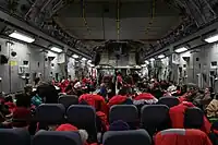 O Boeing C-17 Globemaster pode ser convertido em um avião para transporte de passageiros, como mostra essa imagem.