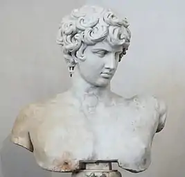 Busto de Antínoo no museu Palazzo Altemps, em Roma.