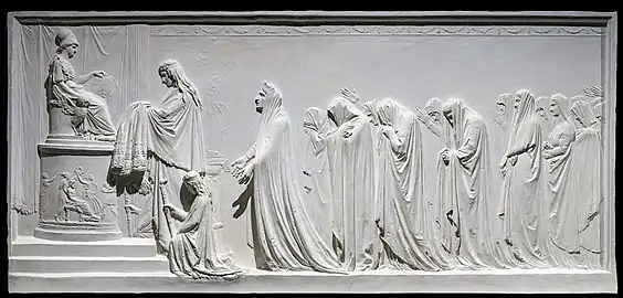 Hecuba e as mulheres troianas oferecem o peplum a Pallas.