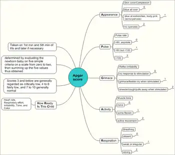 Mapa mental do resumo do índice de Apgar