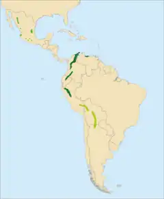 Distribuição das três subespécies da Arara-militar