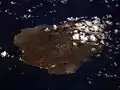 A ilha de Ascensão vista a partir da Estação Espacial Internacional (ISS)