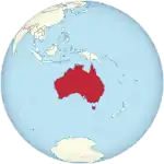 Localização da Austrália