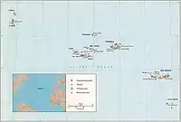 Localização do Açores em Portugal