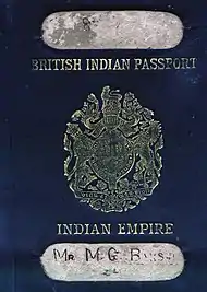 Passaporte indiano britânico