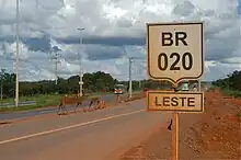 Trecho concomitante com a BR-020 e com a BR-030 em Planaltina (DF).