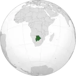 Localização Botsuana