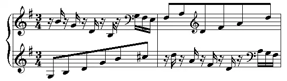 Primeiros dois compassos da variação 20.