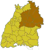 Localização no estado de Bade-Vurtemberga