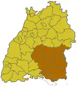 Localização no estado de Bade-Vurtemberga