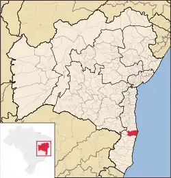 Localização de Belmonte na Bahia