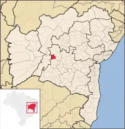 Localização de Boquira na Bahia